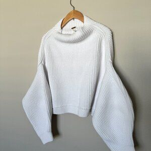 FREE PEOPLE  Chunky High Neck Sweater Color White Women's Size Small